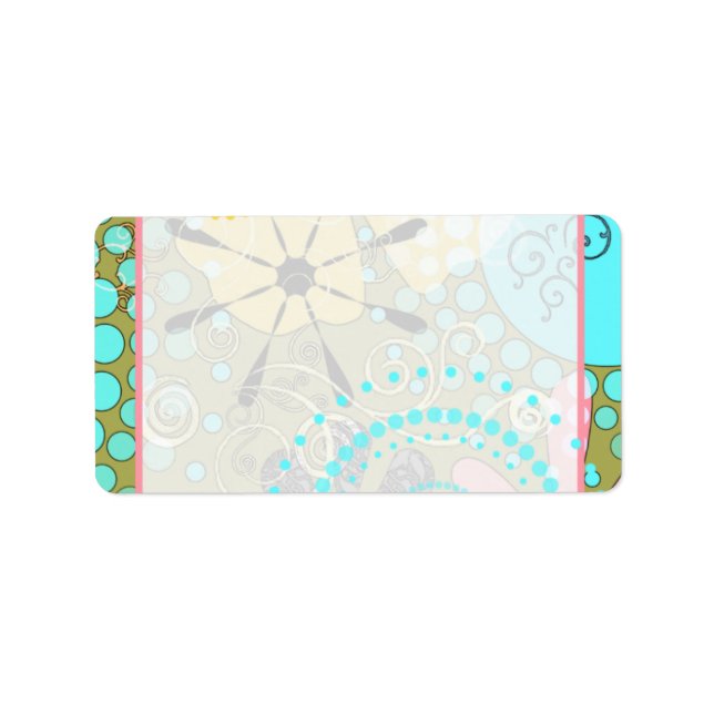 Retro Blommigt 1 etiketter ~ Adressetiketter (Framsidan)