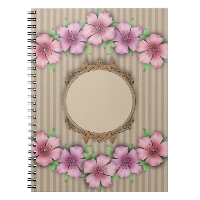 Retro, blommigt anteckningsbok (Framsidan)