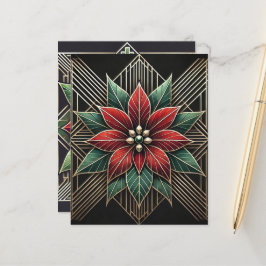 Retro Blommigt Art Deco Poinsettia Scrapbook Pappe