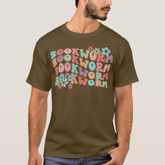 Retro Blommigt Bookworm Librarian Bok Älskare Funn T Shirt