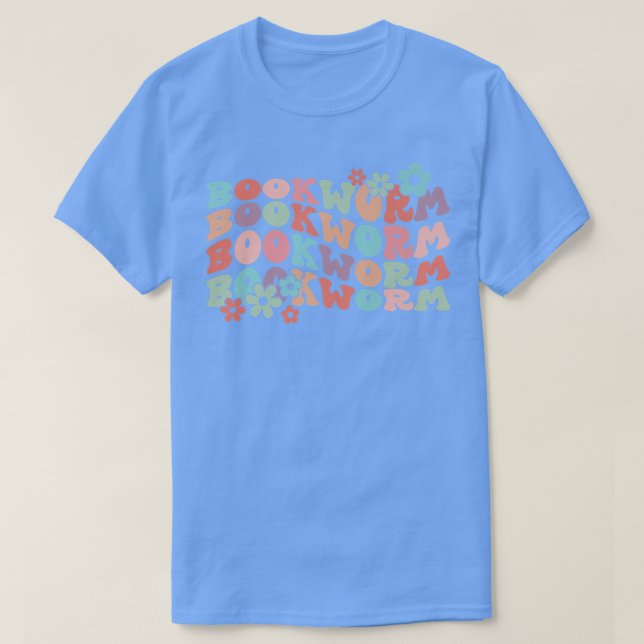 Retro Blommigt Bookworm Librarian Bok Älskare Funn T Shirt (Design framsida)