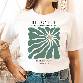 Retro Blommigt Christian Shirt for Women with Vers T