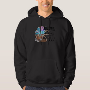 Retro Blommigt Cowgirl Boot Class Land Sass Peace Hoodie