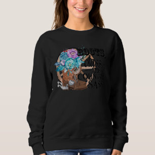 Retro Blommigt Cowgirl Boot Class Land Sass Peace T Shirt
