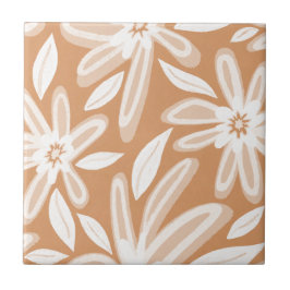Retro Blommigt Delight Flowers Bloom Energy HD Kakelplatta