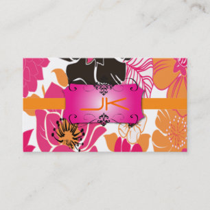 Retro Blommigt Design, enkelt anpassad Visitkort