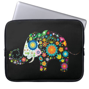 Retro Blommigt Elephant Bra Cute Girly Laptop Sleeve