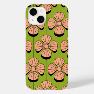 Retro Blommigt Geometry Mönster - Rosa Petals