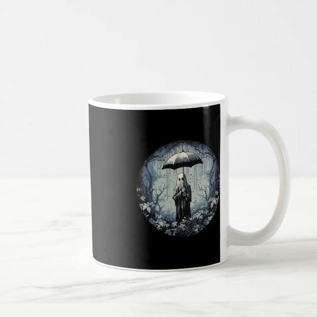 Retro Blommigt Ghost Vintage Halloween Ghost i Kaffemugg (Höger)