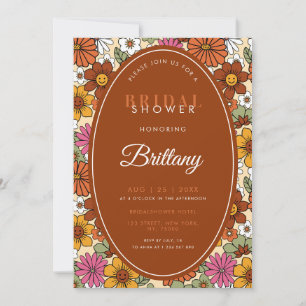 Retro Blommigt Groovy Hippie Daisy 70s Möhippa Spara Datumet