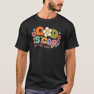 Retro Blommigt Gud är Bra hela Religiösan T Shirt