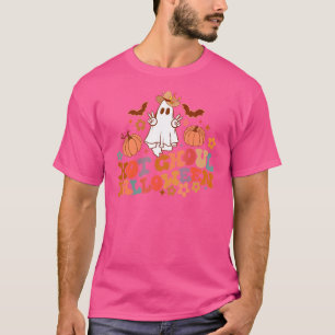 Retro Blommigt Hett Ghoul Halloween Ghost Pumpkin T Shirt