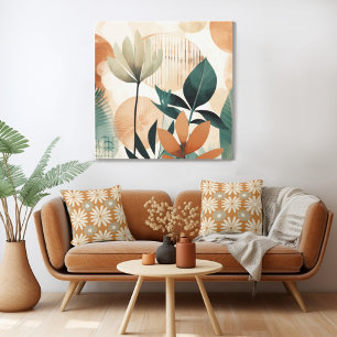 Retro Blommigt i mitten av århundradet - modern Canvastryck