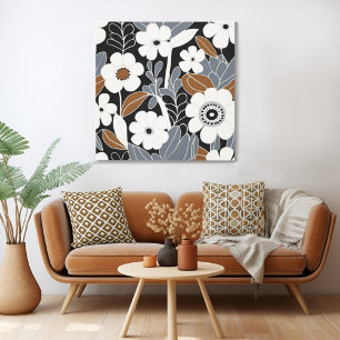 Retro Blommigt i mitten av århundradet - modern Canvastryck