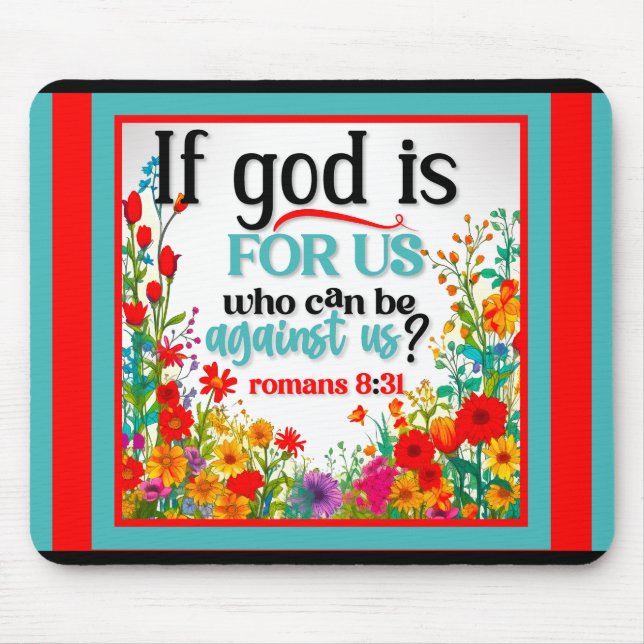 Retro Blommigt Inspirational Mousepad Musmatta (Framsidan)