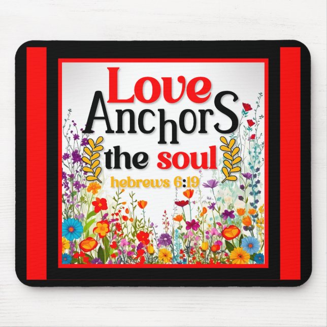 Retro Blommigt Inspirational Mousepad Musmatta (Framsidan)