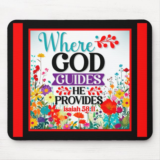 Retro Blommigt Inspirational Mousepad Musmatta (Framsidan)