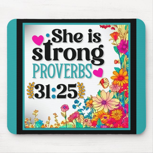 Retro Blommigt Inspirational Mousepad Musmatta (Framsidan)