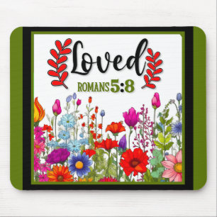 Retro Blommigt Inspirational Mousepad Musmatta