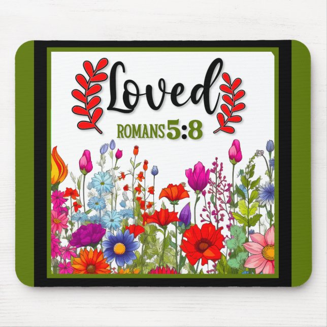 Retro Blommigt Inspirational Mousepad Musmatta (Framsidan)