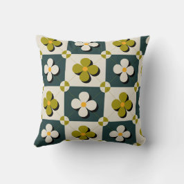 Retro-Blommigt Kudde