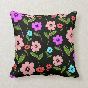 Retro blommigt kudde