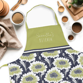 Retro Blommigt Namn Apron