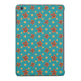 Retro Blommigt och Polkas i Teal iPad Mini Case
