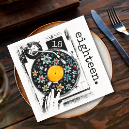 Retro Blommigt, omätbar 18:e födelsedag Pappersservett