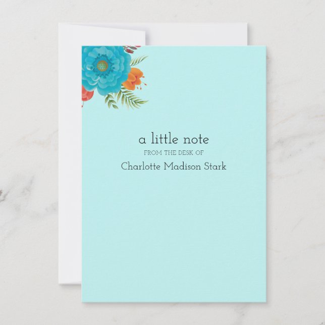 Retro Blommigt Personlig Note Card-mall Tack Kort (Framsida)