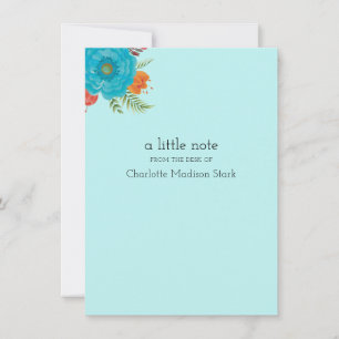 Retro Blommigt Personlig Note Card-mall Tack Kort