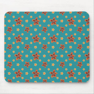 Retro Blommigt, Polka dots på Teal Glass Mousepad Musmatta