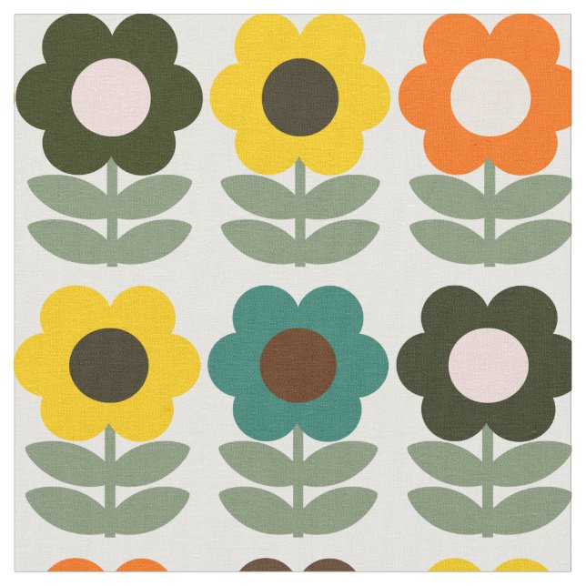 Retro blommigt tyg (Närbild)