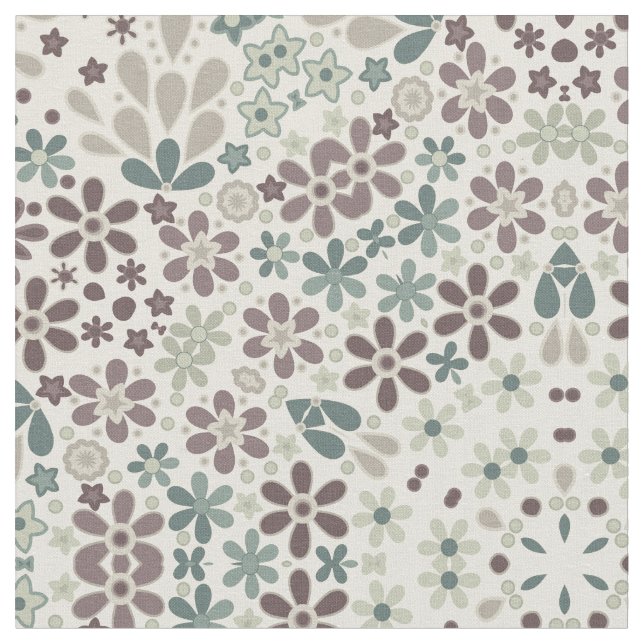 Retro, blommigt tyg (Närbild)