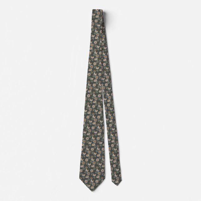 Retro Blommigt Vår Garden Neck Tie Slips (Framsida)