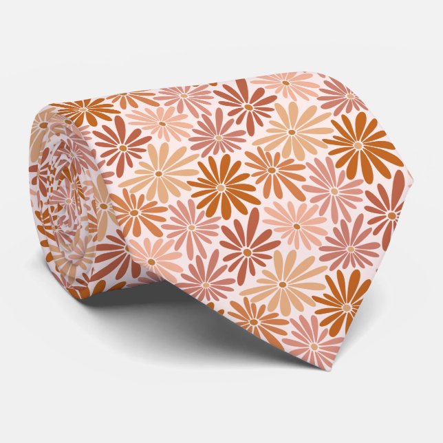 Retro Blommigt Vår Garden Neck Tie Slips (Rullad)