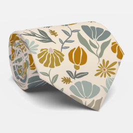 Retro Blommigt Vår Garden Neck Tie Slips