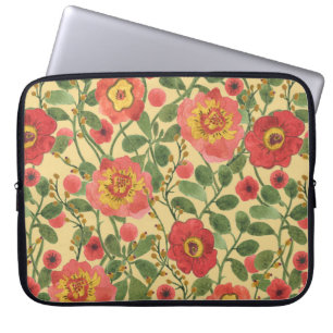 Retro Blommigt Vattenfärg: Timless Elegance Laptop Fodral