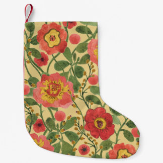 Retro Blommigt Vattenfärg: Timless Elegance Liten Julstrumpa