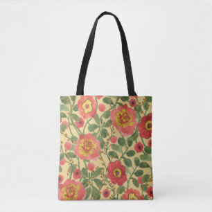 Retro Blommigt Vattenfärg: Timless Elegance Tygkasse