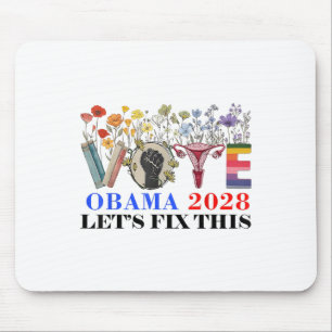 Retro Blommigt Vote Obama 2028 gör det möjligt att Musmatta