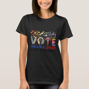 Retro Blommigt Vote Obama 2028 gör det möjligt att T Shirt