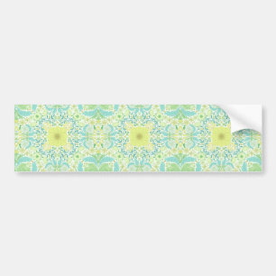 Retro-blommigtar i grönt och gult bildekal