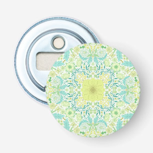 Retro-blommigtar i grönt och gult flasköppnare