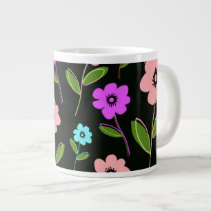 Retro-Blommigtar Jumbo Mugg