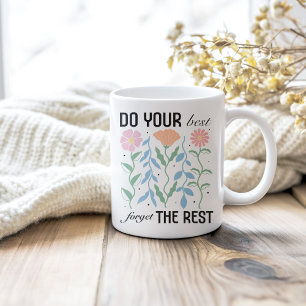 Retro-Blommigten "Glöm inte det som är kvar" Kaffemugg