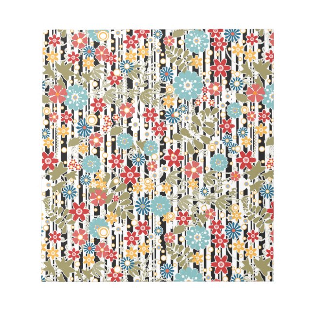 Retro, blommigtens återcirkel anteckningsblock (Framsida)