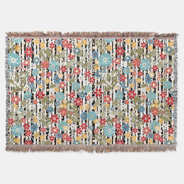 Retro, blommigtens återcirkel filt (Framsidan)