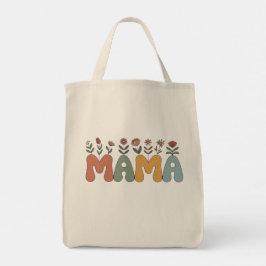 Retro-Blommigtens "MAMMA"-Perfekt för Mor dag Tygkasse