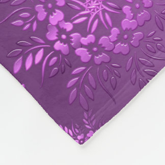 Retro-Blommigtens Violet Design Fleecefilt